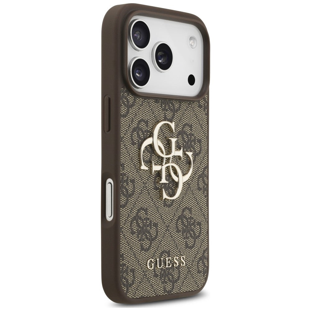 Capa para Apple iPhone 18 Pro Max / 17 Pro Max, Guess, 4G Classic Logo com Alça, Castanha