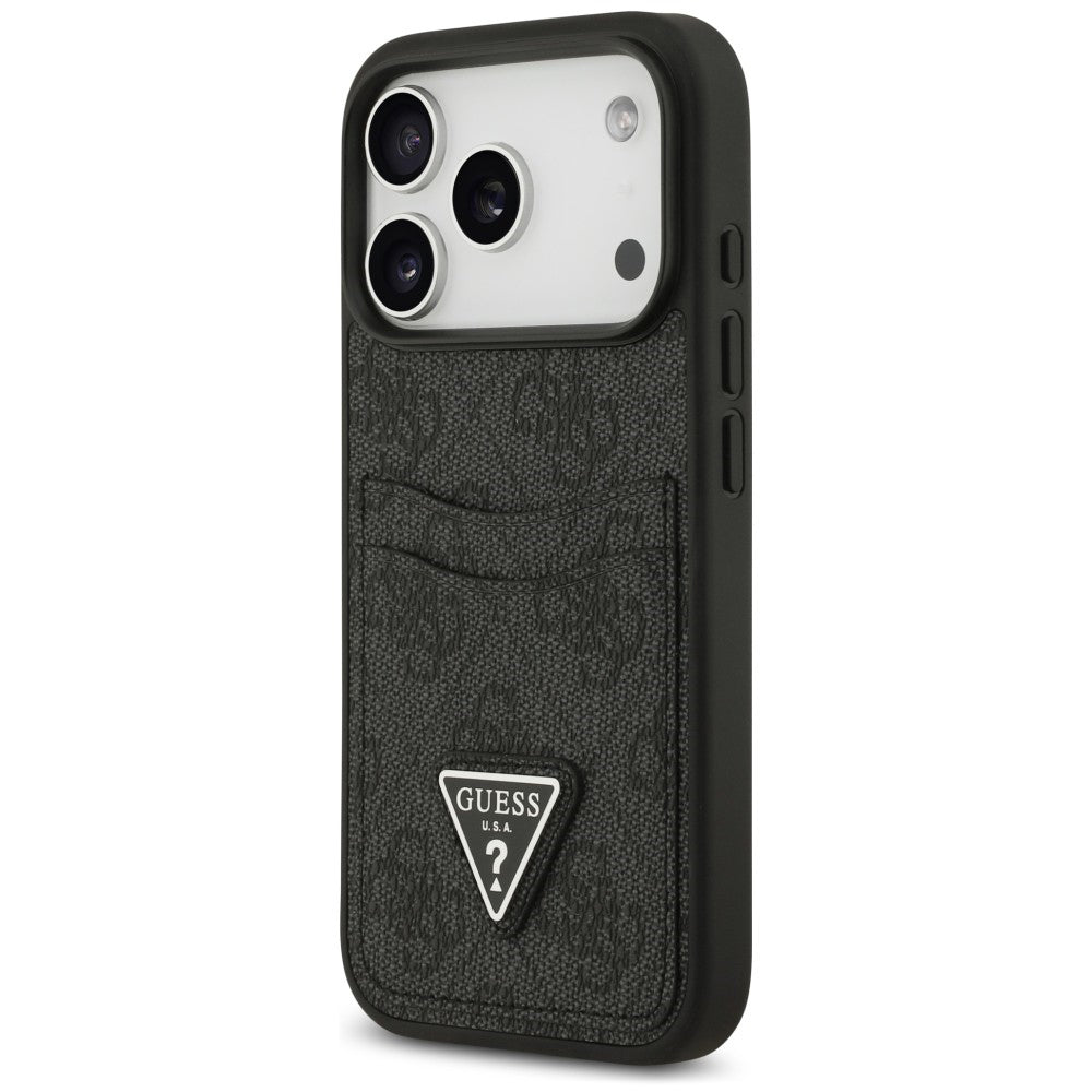 Capa para Apple iPhone 18 Pro Max / 17 Pro Max, Guess, 4G Double Card Triangle, Preta