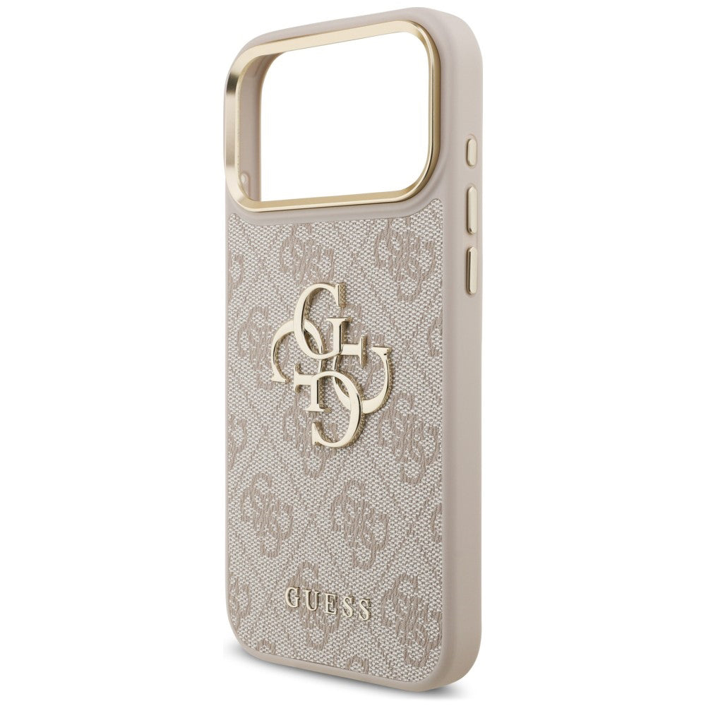 Capa para Apple iPhone 18 Pro Max / 17 Pro Max, Guess, Big 4G Classic Logo & Big Strap Metal Buttons, Rosa