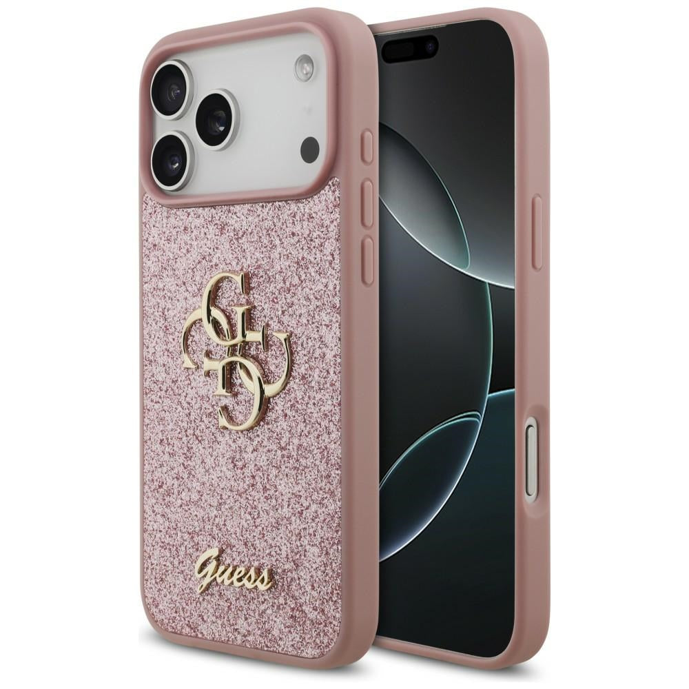 Capa para Apple iPhone 18 Pro Max / 17 Pro Max, Guess, Fixed Glitter Big 4G, Rosa
