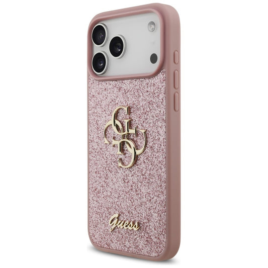 Capa para Apple iPhone 18 Pro Max / 17 Pro Max, Guess, Fixed Glitter Big 4G, Rosa