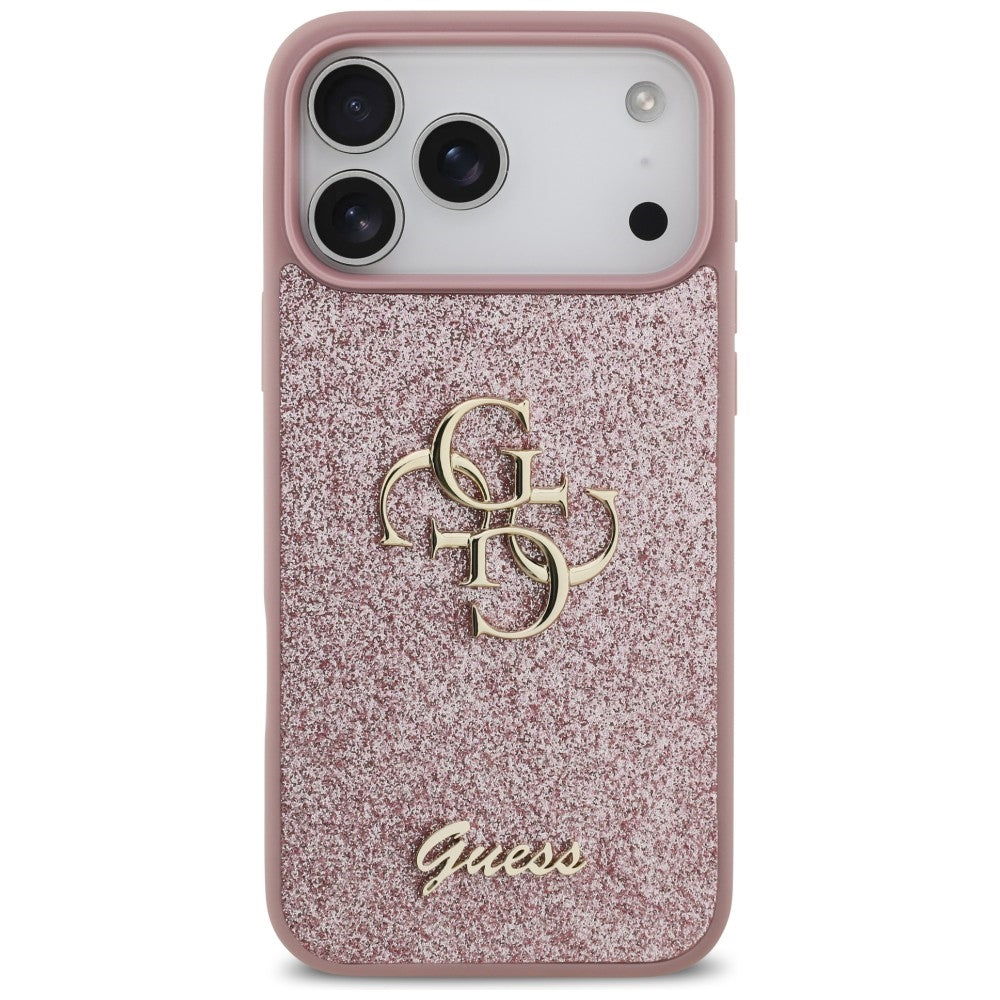 Capa para Apple iPhone 18 Pro Max / 17 Pro Max, Guess, Fixed Glitter Big 4G, Rosa