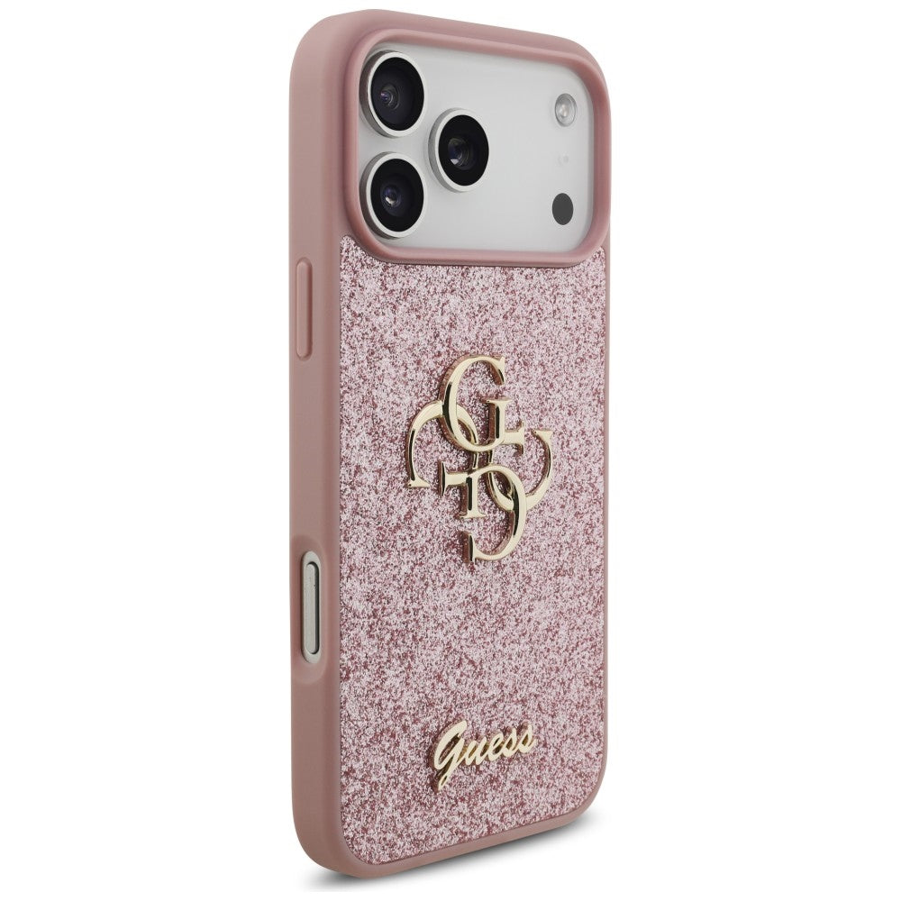 Capa para Apple iPhone 18 Pro Max / 17 Pro Max, Guess, Fixed Glitter Big 4G, Rosa