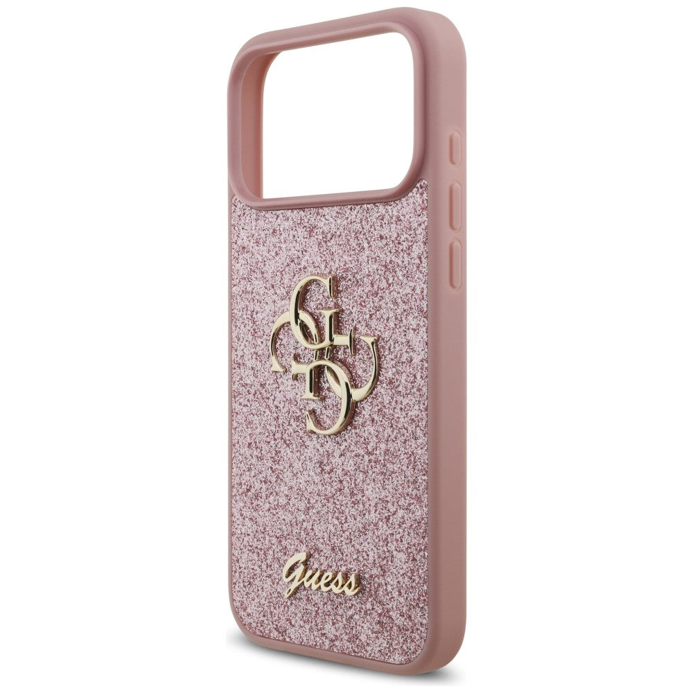 Capa para Apple iPhone 18 Pro Max / 17 Pro Max, Guess, Fixed Glitter Big 4G, Rosa