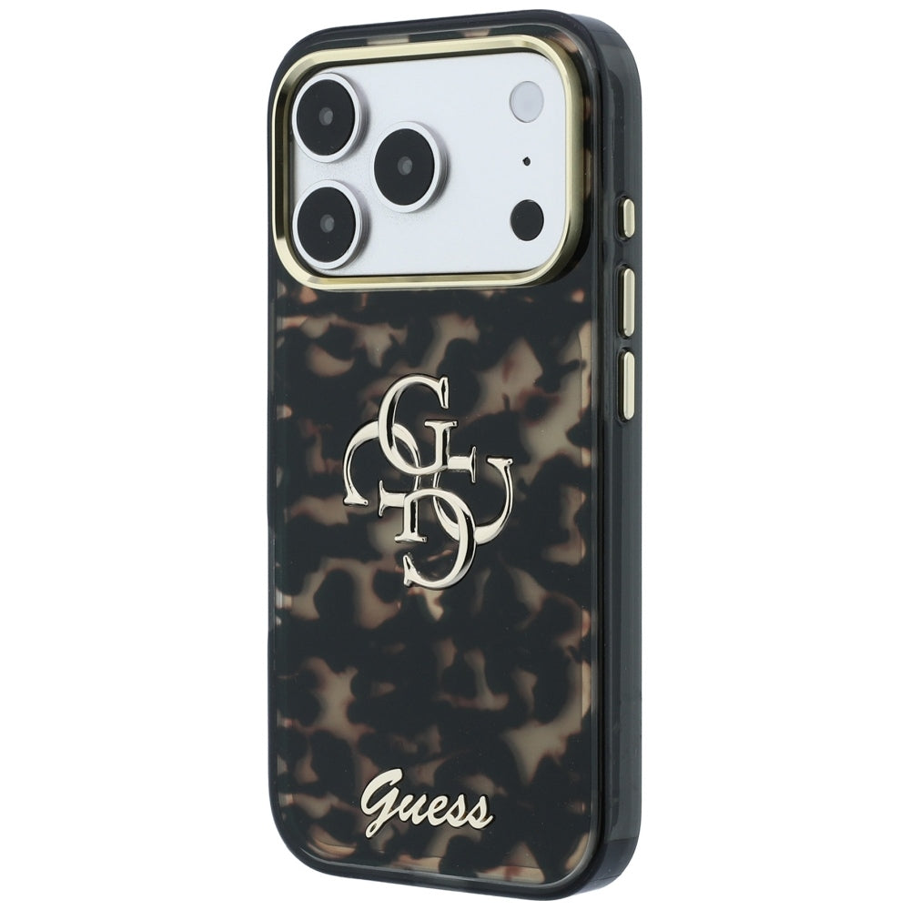Capa para Apple iPhone 18 Pro Max / 17 Pro Max, Guess, IML 4G Metal Script, Castanha
