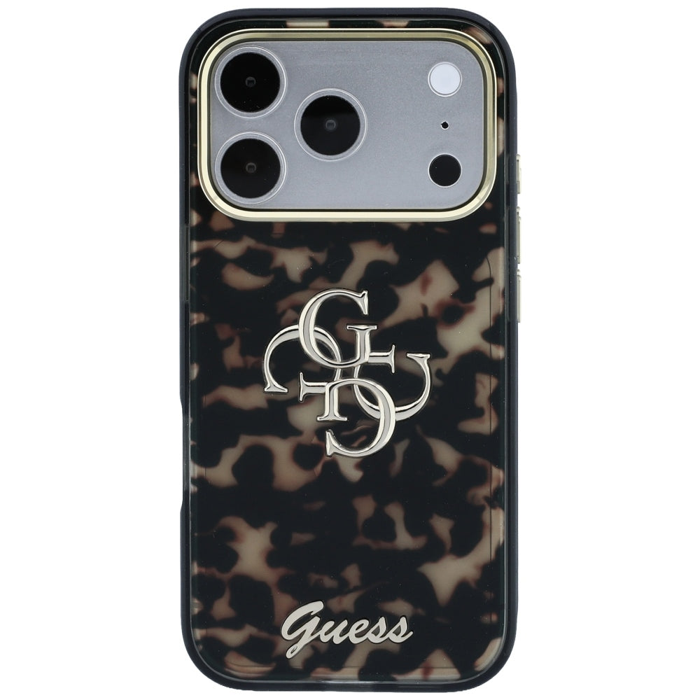 Capa para Apple iPhone 18 Pro Max / 17 Pro Max, Guess, IML 4G Metal Script, Castanha