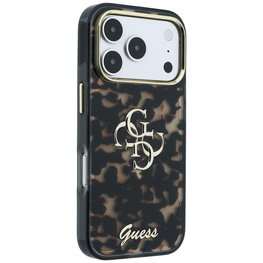 Capa para Apple iPhone 18 Pro Max / 17 Pro Max, Guess, IML 4G Metal Script, Castanha