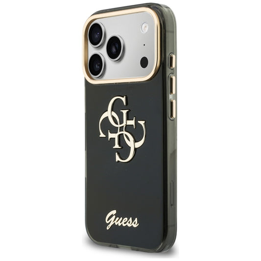 Capa para Apple iPhone 18 Pro Max / 17 Pro Max, Guess, IML 4G Metal Script, Preta