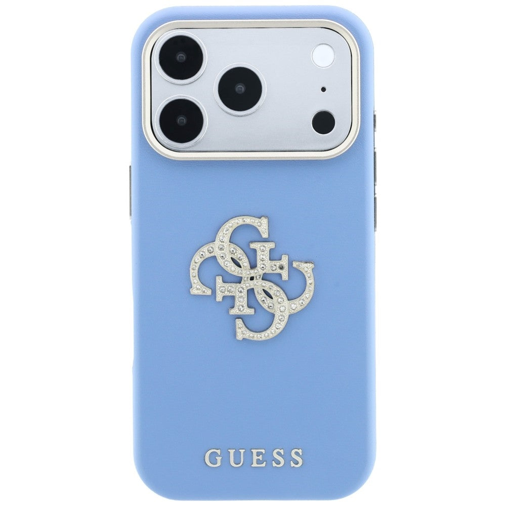Capa para Apple iPhone 18 Pro Max / 17 Pro Max, Guess, Smooth Big Strass Logo, Azul-claro