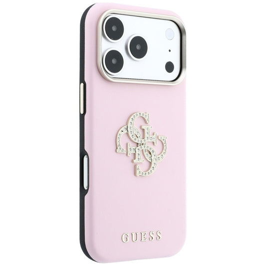 Capa para Apple iPhone 18 Pro Max / 17 Pro Max, Guess, Smooth Big Strass Logo, Rosa