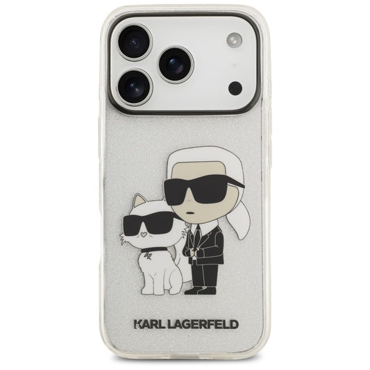 Capa para Apple iPhone 18 Pro Max / 17 Pro Max, Karl Lagerfeld, IML Glitter Karl and Choupette NFT, Transparente