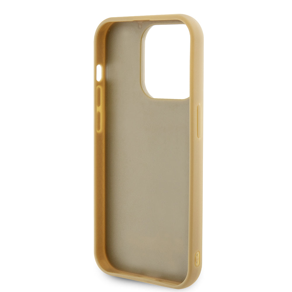 Capa para Apple iPhone 15 Pro, Guess, PU Square Mirror Script Logo, Dourada GUHCP15LPMSDGSD