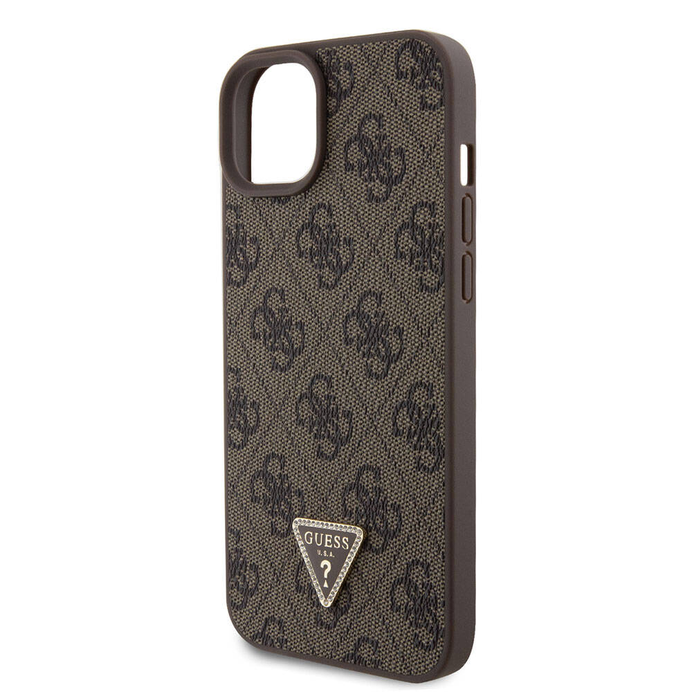 Capa para Apple iPhone 15 Plus, Guess, Crossbody 4G Metal Logo, Marrom, Reembalada