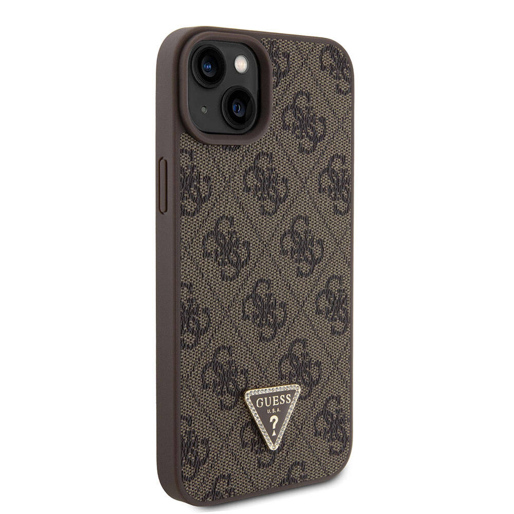Capa para Apple iPhone 15 Plus, Guess, Crossbody 4G Metal Logo, Marrom, Reembalada