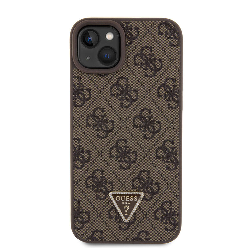 Capa para Apple iPhone 15 Plus, Guess, Crossbody 4G Metal Logo, Marrom, Reembalada