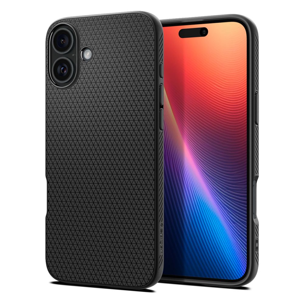 Capa para Apple iPhone 16, Spigen, Liquid Air, Preta Mate ACS08194