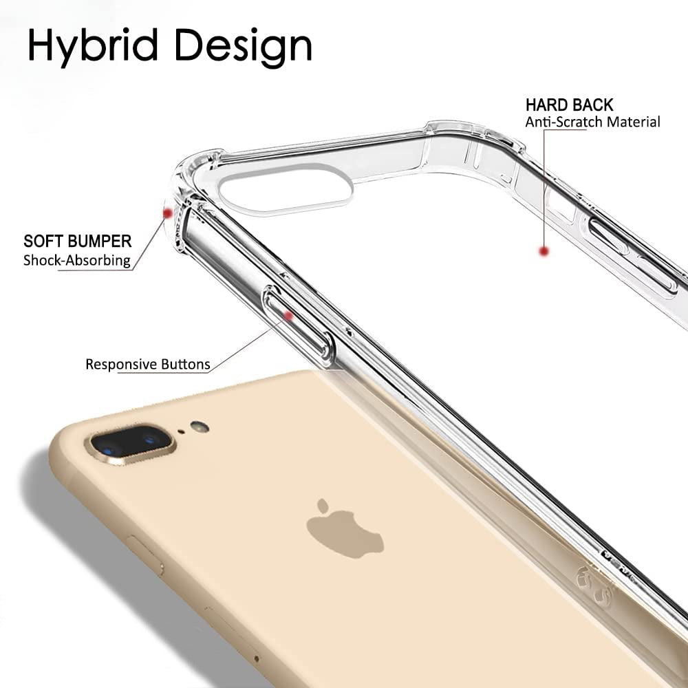 Capa para Apple iPhone 8 Plus / 7 Plus, Techsuit, Shockproof Clear, Transparente
