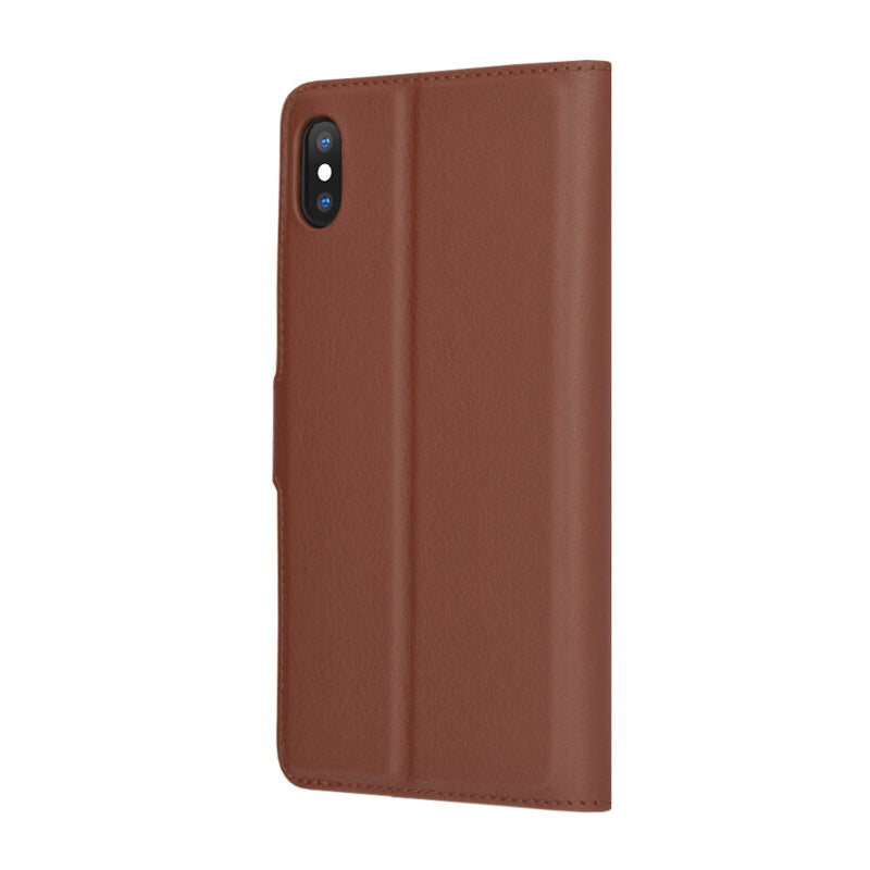 Capa para Apple iPhone XS Max, Techsuit, Leather Folio, Castanha