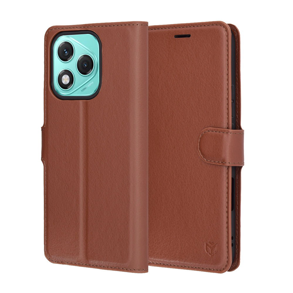 Capa para Honor 400 Lite, Techsuit, Leather Folio, Castanha