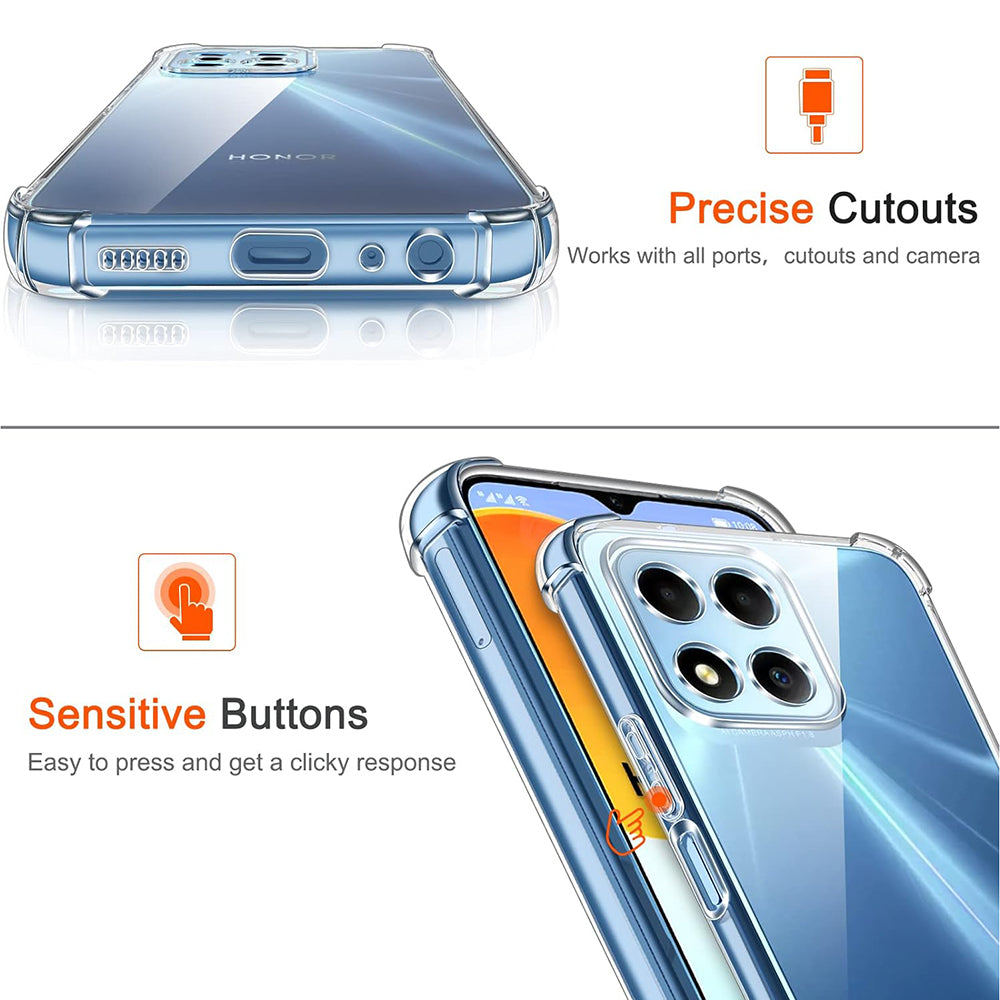 Capa para Honor 70 Lite / X6 / X8 5G, Techsuit, Transparente à Prova de Choques