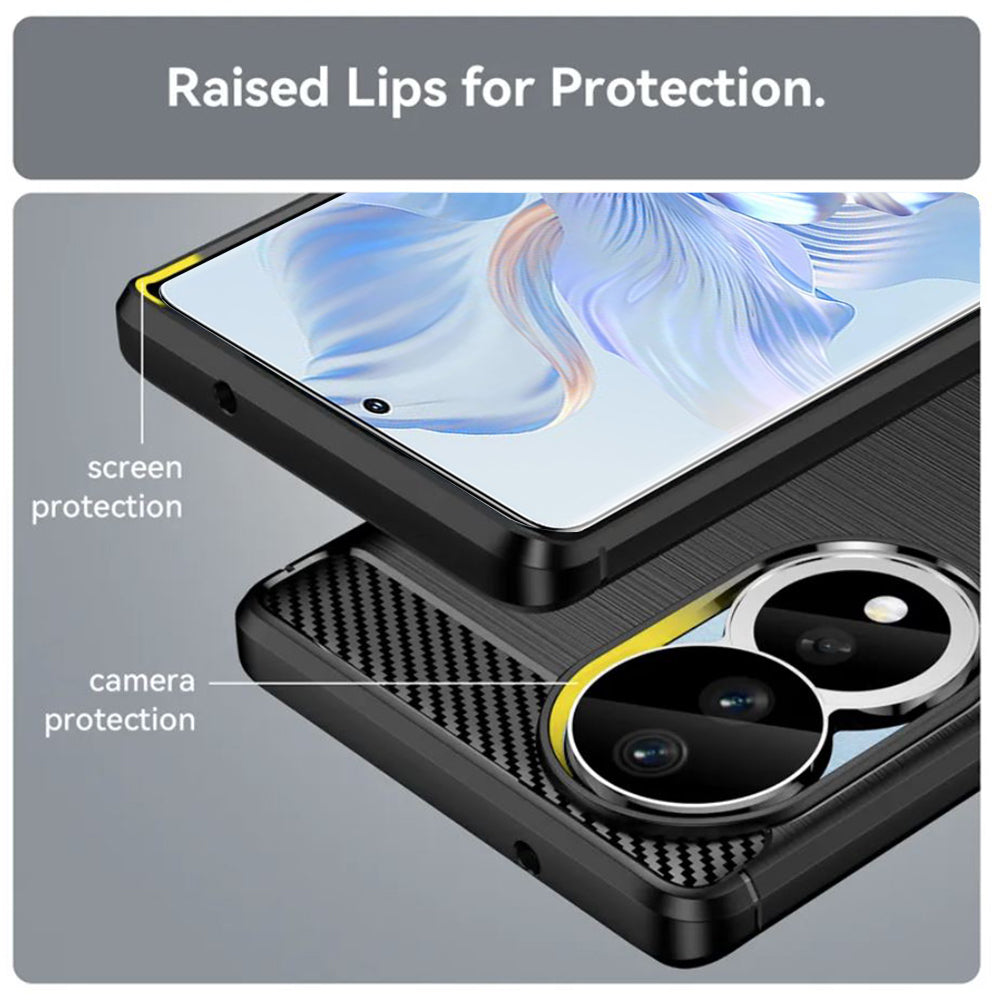 Capa para Honor 90 / 80, Techsuit, Carbono, Preta
