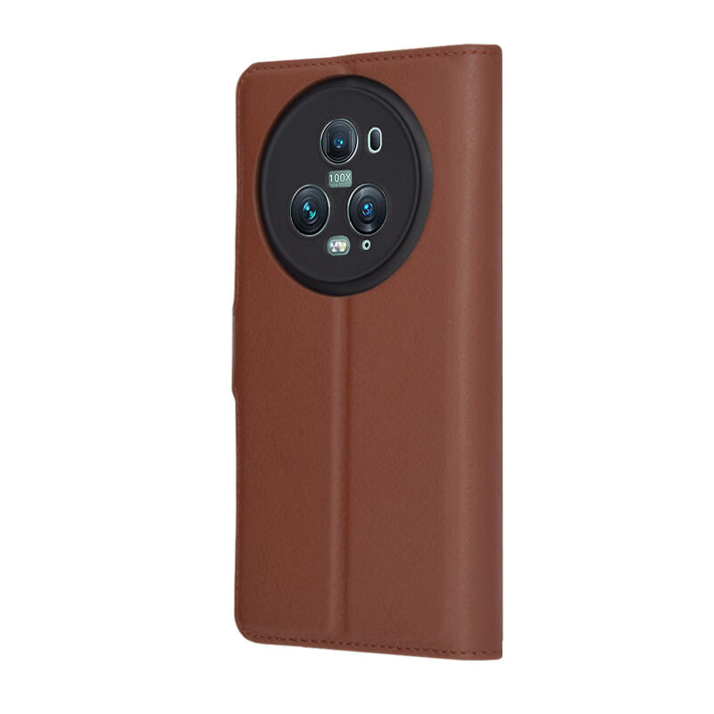 Capa para Honor Magic5 Pro, Techsuit, Leather Folio, Castanha