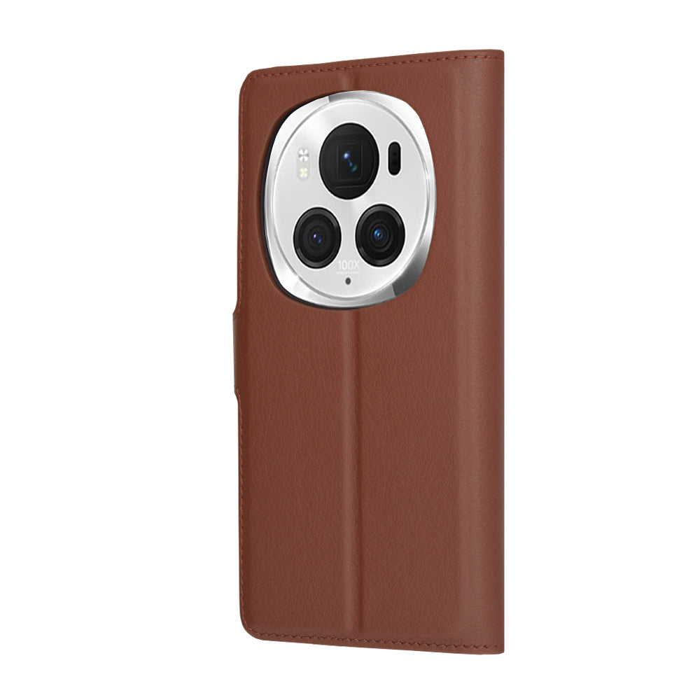 Capa para Honor Magic6 Pro, Techsuit, Leather Folio, Castanha