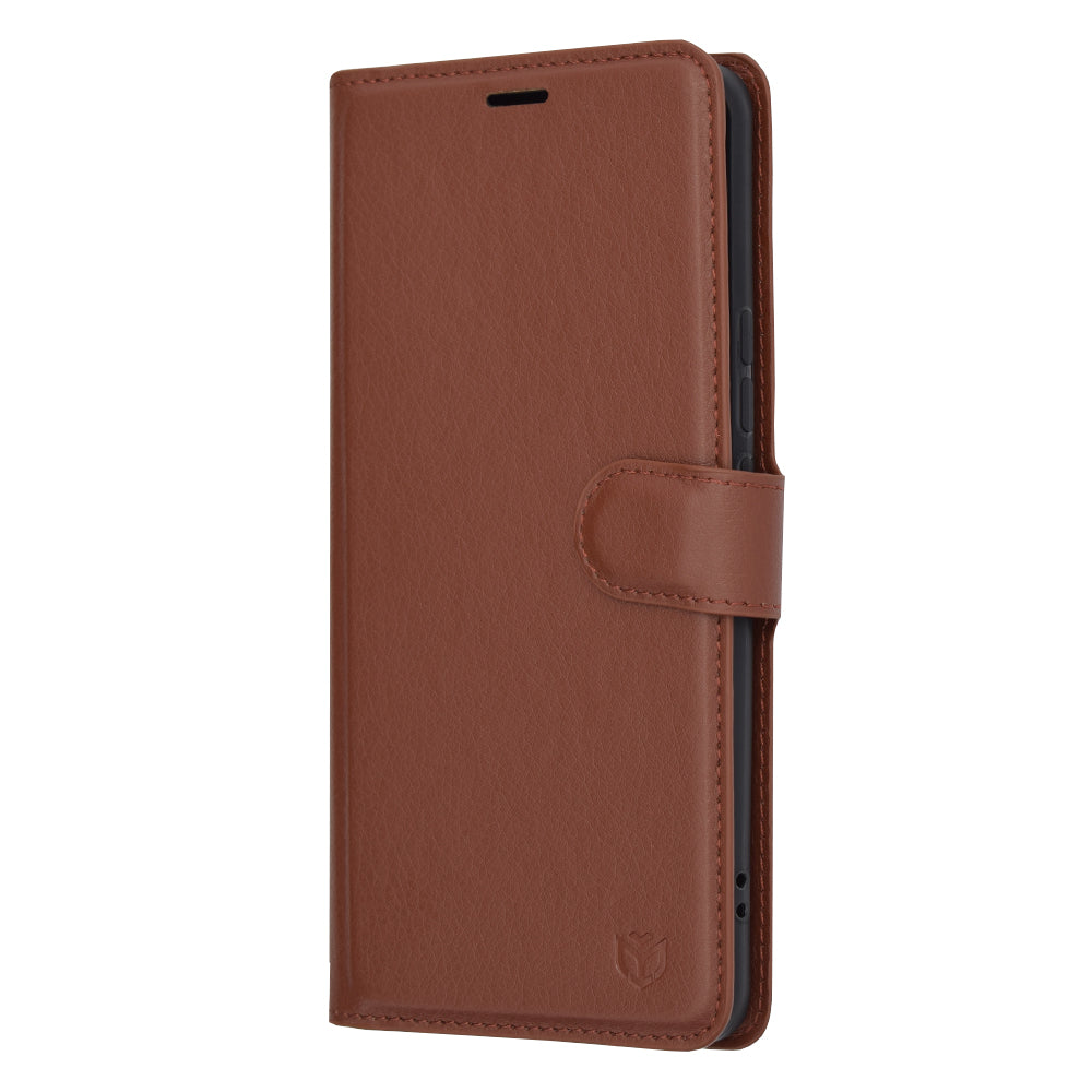 Capa para Honor Magic6 Pro, Techsuit, Leather Folio, Castanha
