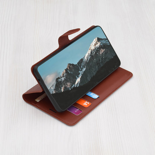 Capa para Honor Magic7 Pro, Techsuit, Leather Folio, Castanha