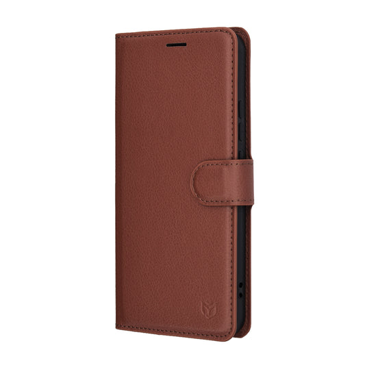 Capa para Honor Magic8 Lite, Techsuit, Leather Folio, Castanho
