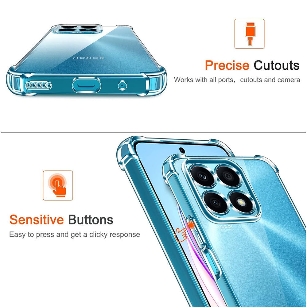 Capa para Honor X8a, Techsuit, Shockproof Clear, Transparente
