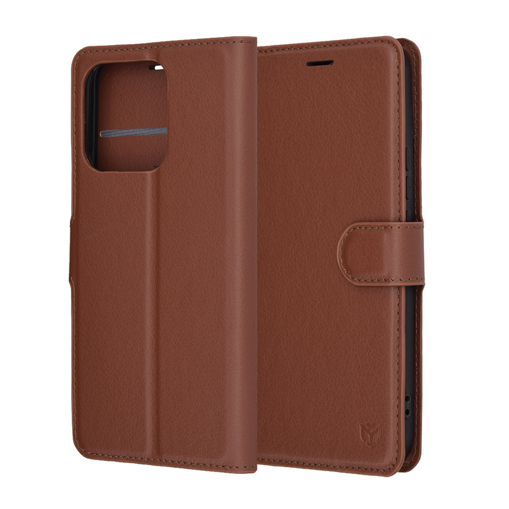 Capa para Honor X8c, Techsuit, Leather Folio, Castanha
