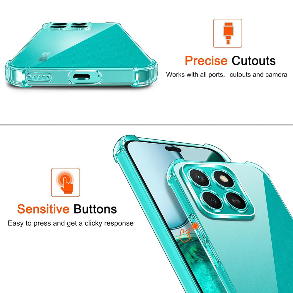 Capa para Honor X8c, Techsuit, Shockproof Clear, Transparente