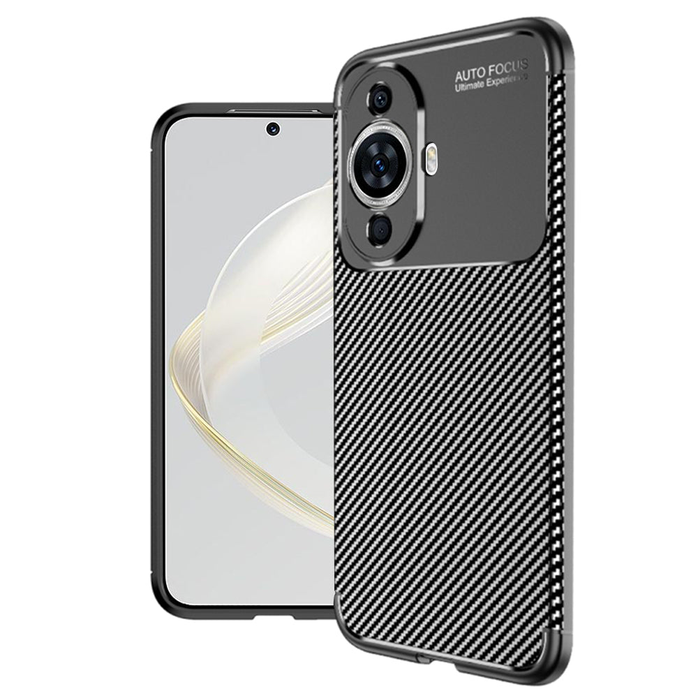 Capa para Huawei nova 12s / nova 11, Techsuit, Fibra de Carbon, Preta