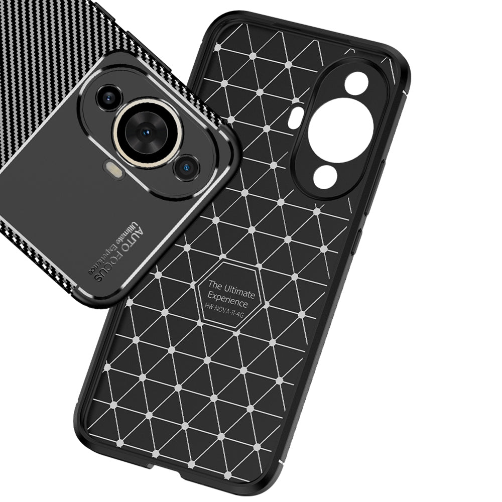 Capa para Huawei nova 12s / nova 11, Techsuit, Fibra de Carbon, Preta