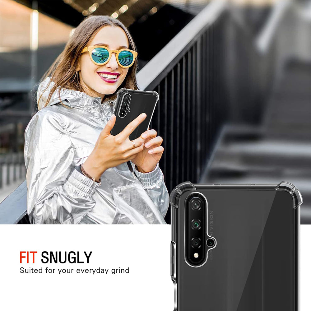 Capa para Huawei nova 5T / Honor 20, Techsuit, Transparente à Prova de Choques, Transparente