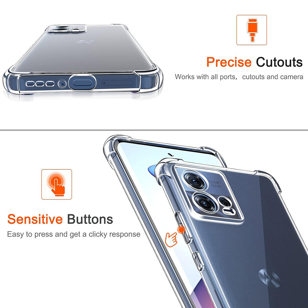 Capa para Motorola Edge 30 Fusion, Techsuit, Shockproof Clear, Transparente