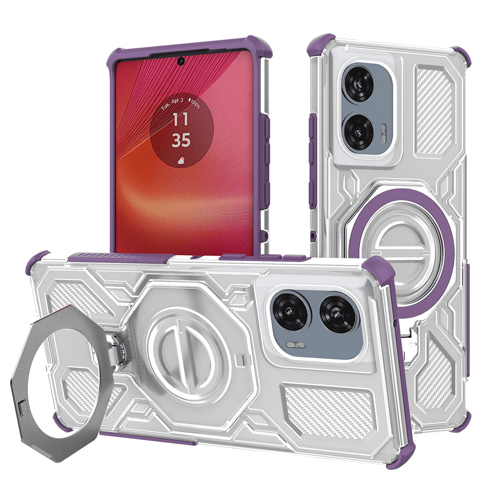 Capa para Motorola Edge 50 Fusion, Techsuit, Carbon Shield Pro, Roxo