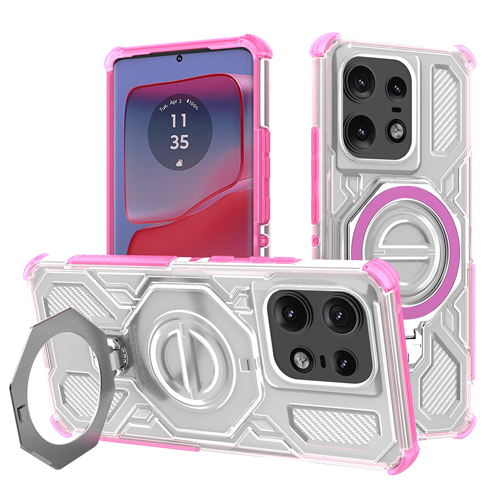 Capa para Motorola Edge 50 Pro, Techsuit, Carbon Shield Pro, Rosa
