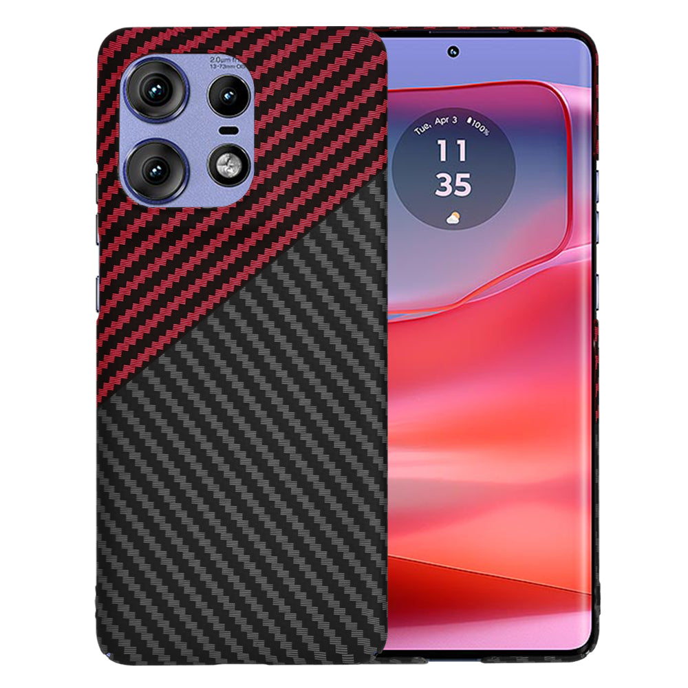 Capa para Motorola Edge 50 Pro, Techsuit, Carbonite FiberShell, Preto Vermelho