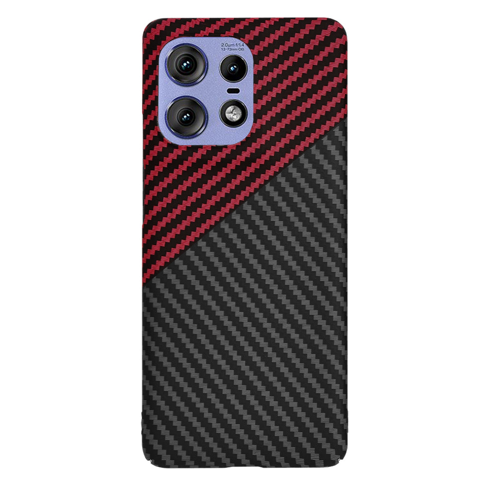 Capa para Motorola Edge 50 Pro, Techsuit, Carbonite FiberShell, Preto Vermelho