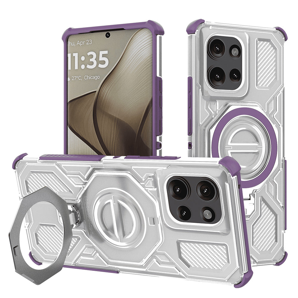 Capa para Motorola Edge 50, Techsuit, Carbon Shield Pro, Roxo