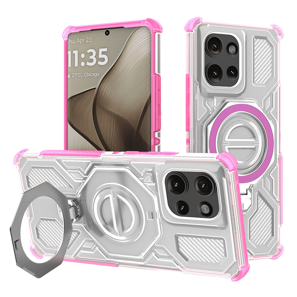 Capa para Motorola Edge 50, Techsuit, Carbon Shield Pro, Rosa
