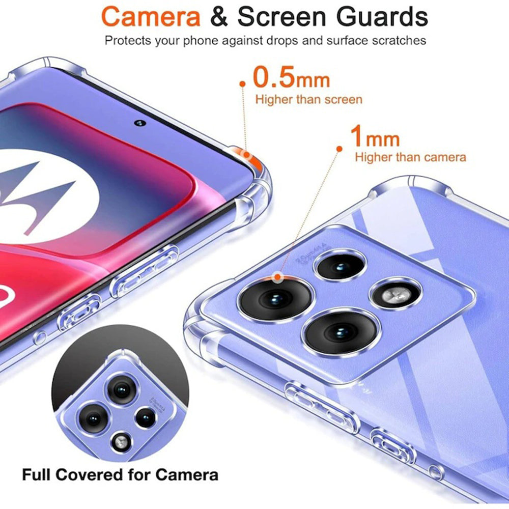 Capa para Motorola Edge 50, Techsuit, Shockproof Clear, Transparente