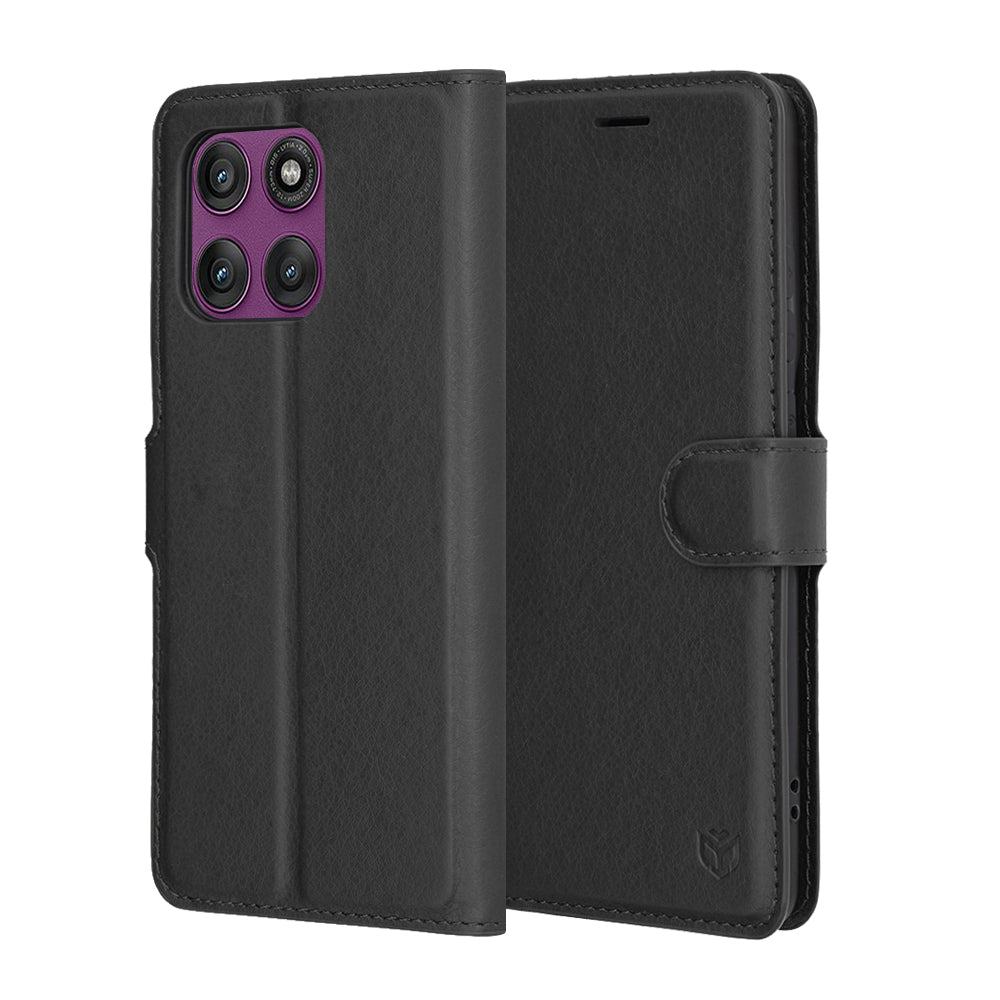 Capa para Motorola Edge 60 Pro, Techsuit, Leather Folio, Preta