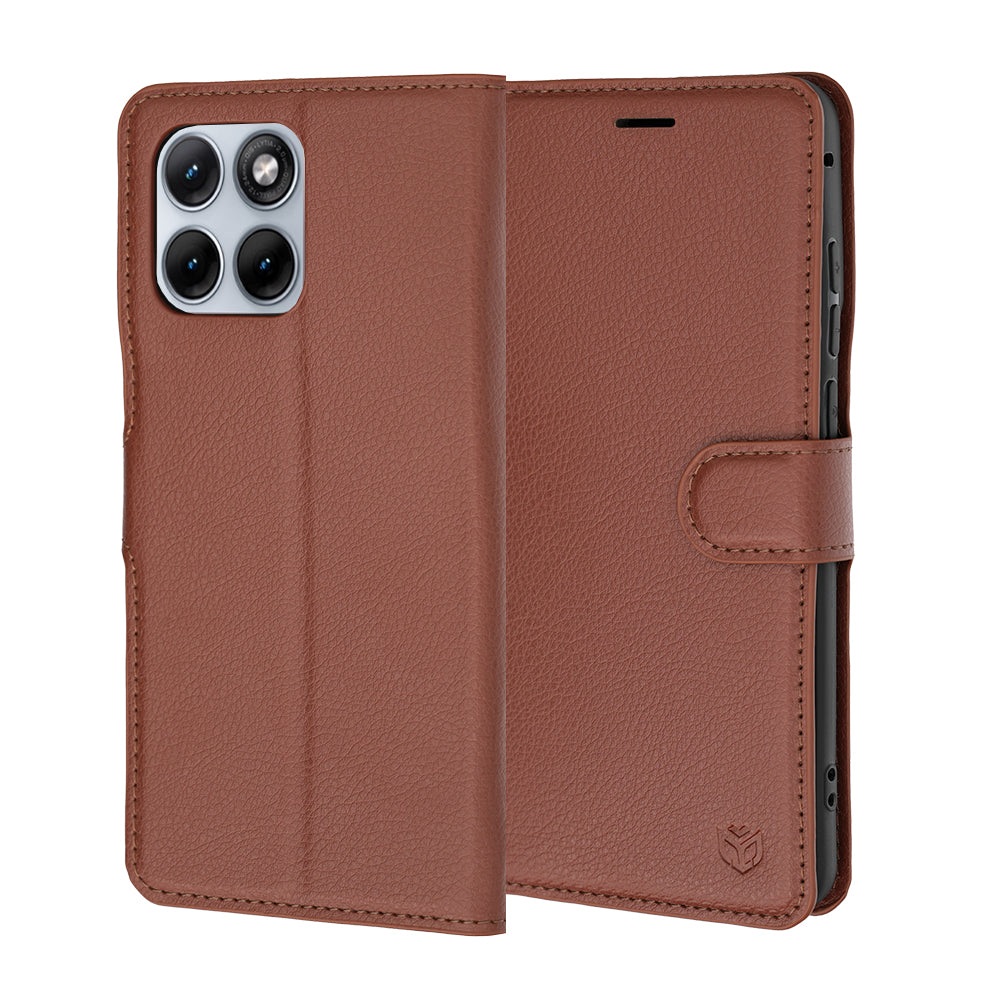 Capa para Motorola Edge 70 Fusion, Techsuit, Leather Folio, Castanha