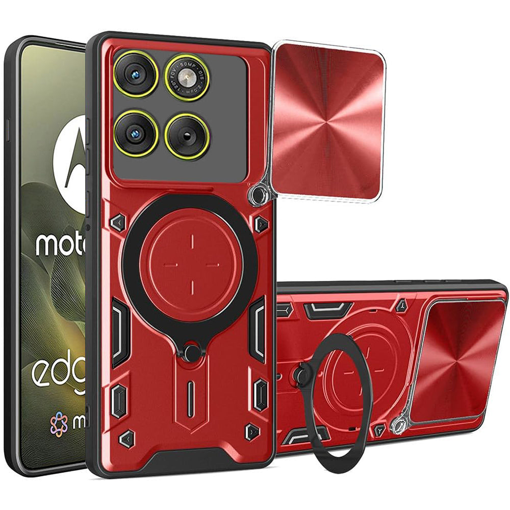 Capa para Motorola Edge 70, Techsuit, CamGuard Pro, Vermelha