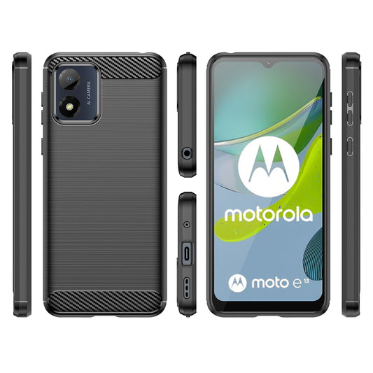 Capa para Motorola Moto E13, OEM, Carbono, Preta