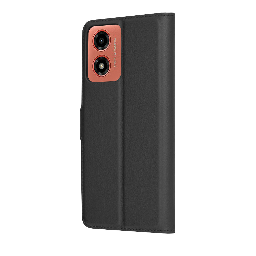 Capa para Motorola Moto G04s / E14 / G04 / G24, Techsuit, Leather Folio, Preta