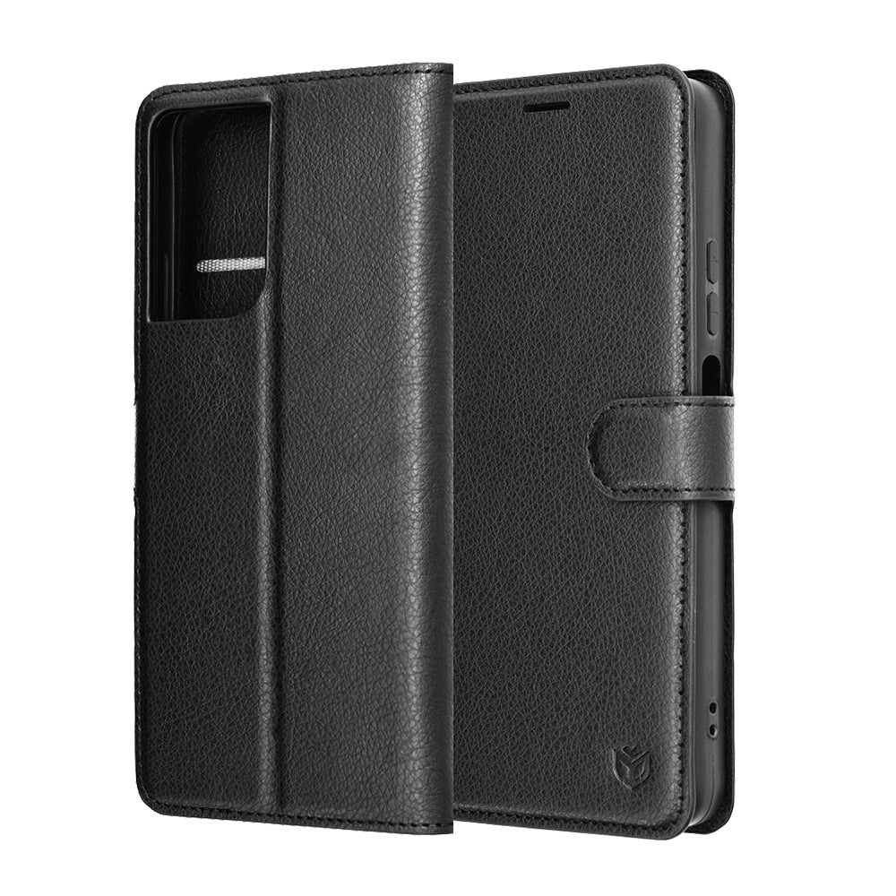 Capa para Motorola Moto G06, Techsuit, Leather Folio, Preta